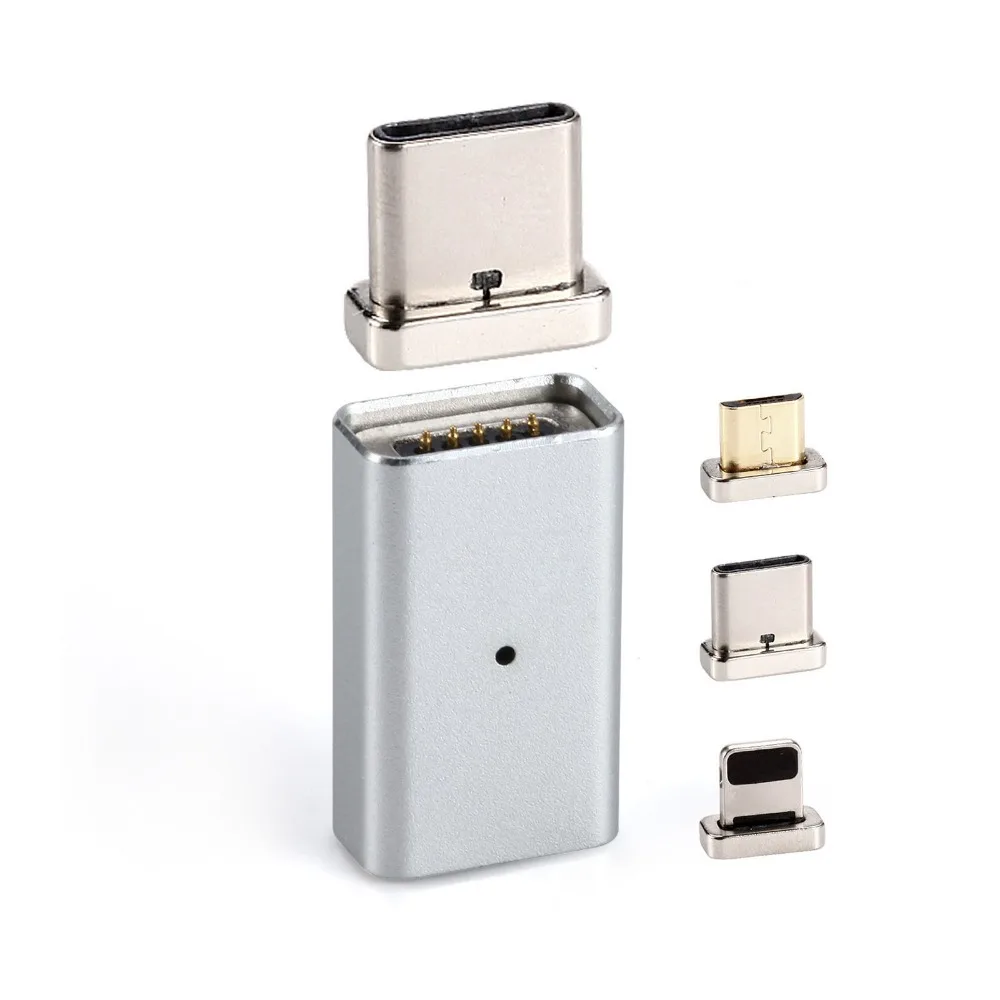 Магнитный Micro USB Женский к type C/для Lightning/Micro Мужской соединитель конвертер USB-C Android Магнитный телефонный адаптер металлический штекер