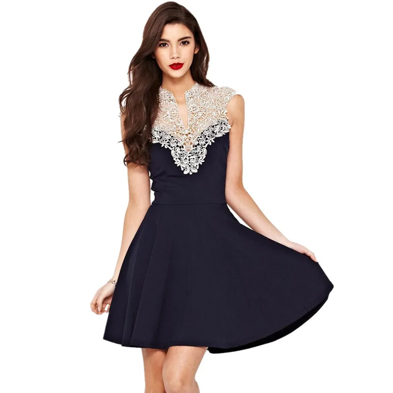 Женщины летнее платье короткое качели Vestidos свободного покроя элегантный