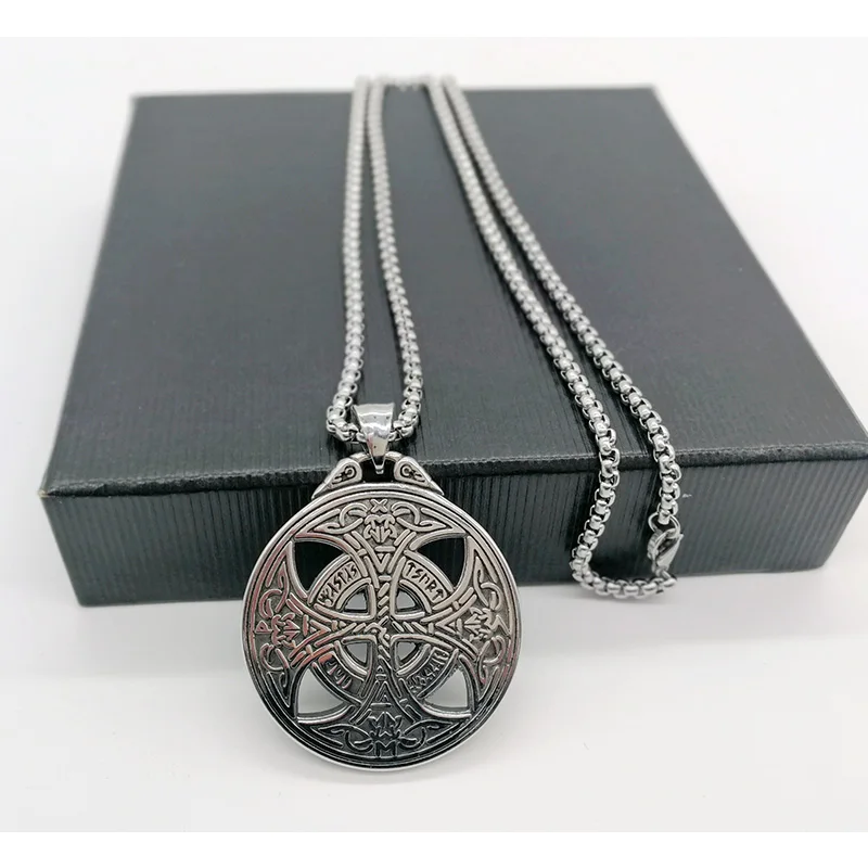 Винтажное ожерелье серебряного цвета с кулоном в виде таинственного узла