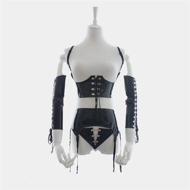 Лакированная кожа сексуальный латексный костюм для взрослых Эротические ночное