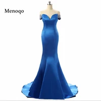 brilliant vestido de formatura mermaid blue long prom dresses special occasion gown off shoulder custom real image db22202