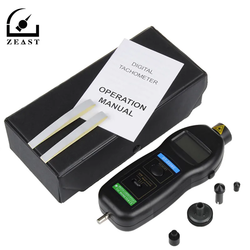 

DT2236C Speed Detector Meter Laser Tachometer LED Digital Optical Contact Tachometer Detector Meter DT 2236C