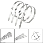 Металлическая кабельная стяжка из нержавеющей стали, 10 шт., застежка-молния, выхлопные Тепловые ремни, Индукционная труба 4XFD