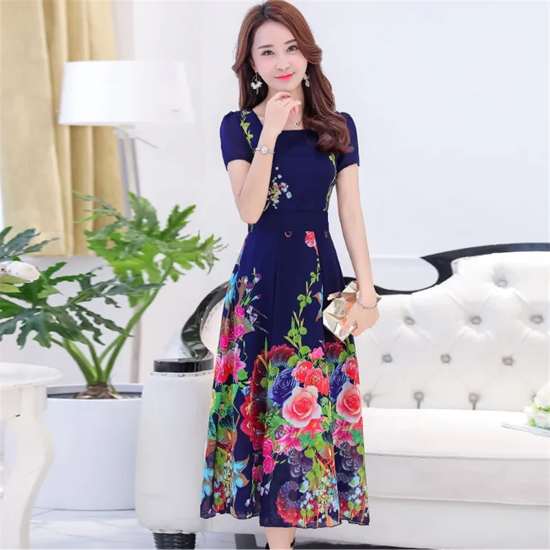 2018 богемное женское Летнее шелковое платье модное пляжное с принтом для отпуска