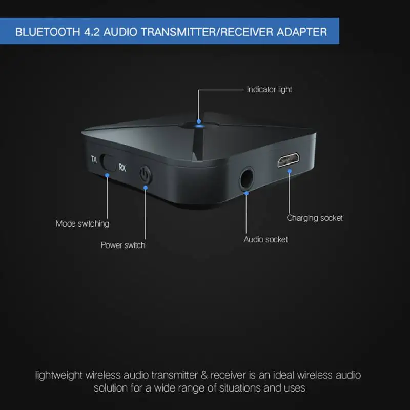 

2 in1 Wireless Bluetooth Transmitter Receiver TV Car Music Receiver Universal V4.2 Audio Bluetooth Adapter For Headphone Speaker