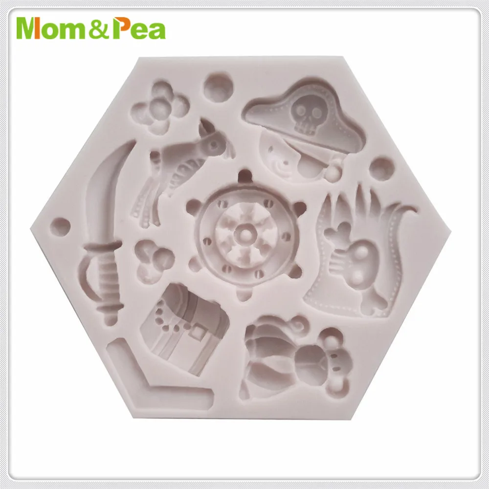Пиратская силиконовая форма Mom & Pea MPA1980 украшение для торта 3D помадки пищевой