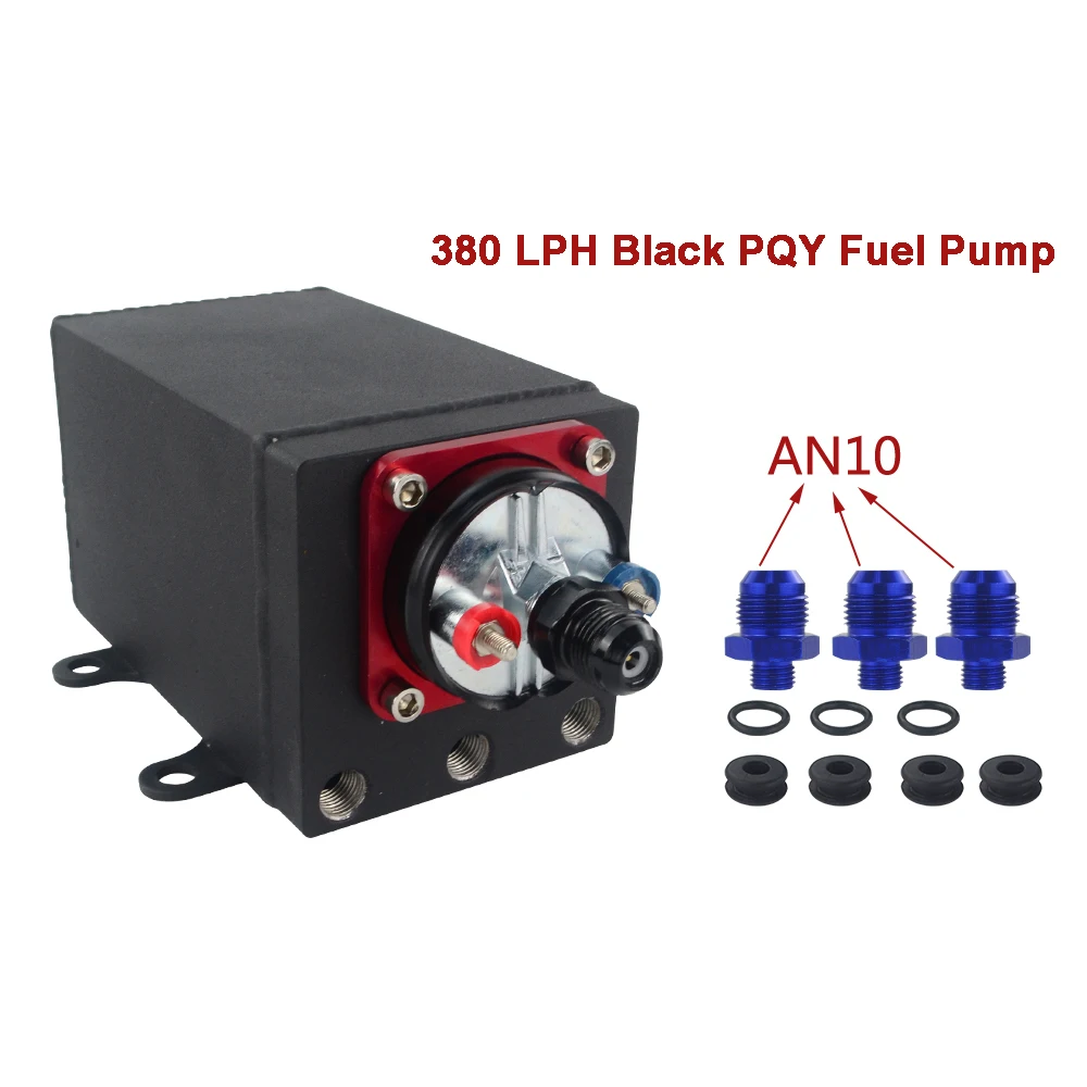 AN10 Black fuel pump 60 мм порт топливный насос перенапряжения бак маслоуловитель совместим с 044 топливный насос или 380 л/ч черный PQY топливный насос AN6 AN8 AN10 фитинг - Цвет: AN10 Black fuel pump