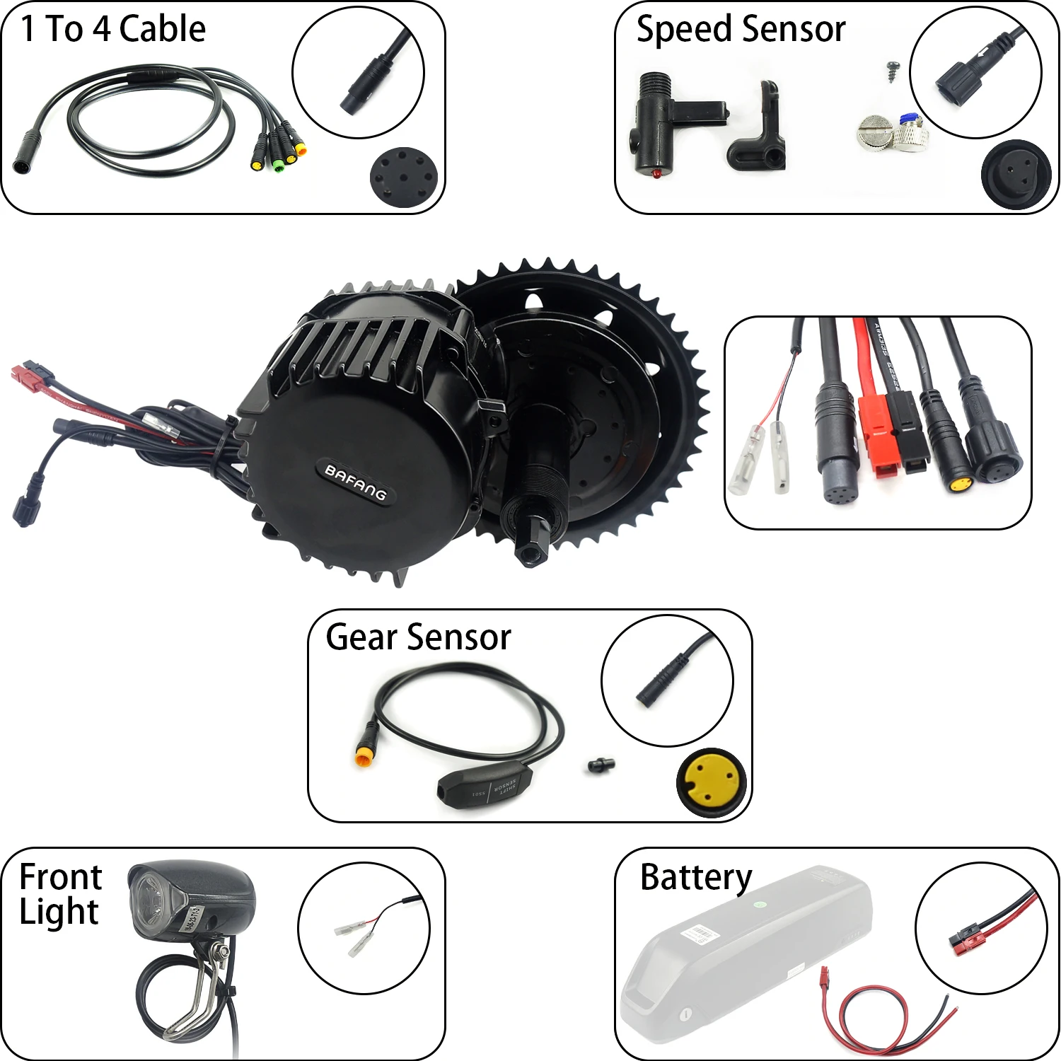Bafang BBSHD 48V 1000W MMG320 M615 16Ah Li-Ion Батарея 8FUN Средний диск центральный мотор для электрического велосипеда, фара для электровелосипеда в Conversion Kit