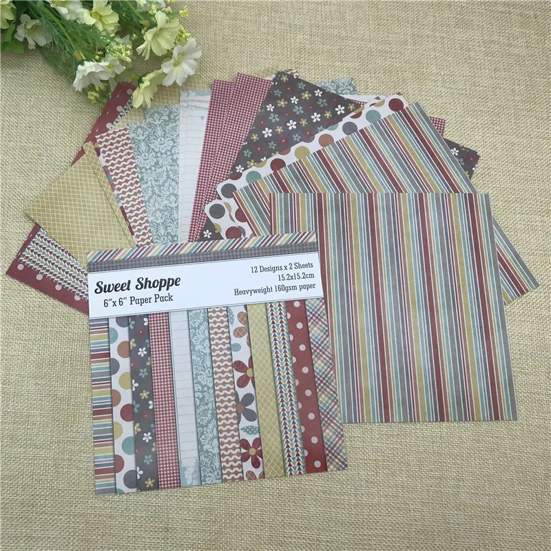 

24 sheet 6"X6" Sweet Shoppe of the flower patterned paper Scrapbooking paper pack handmade craft paper craft Background pad