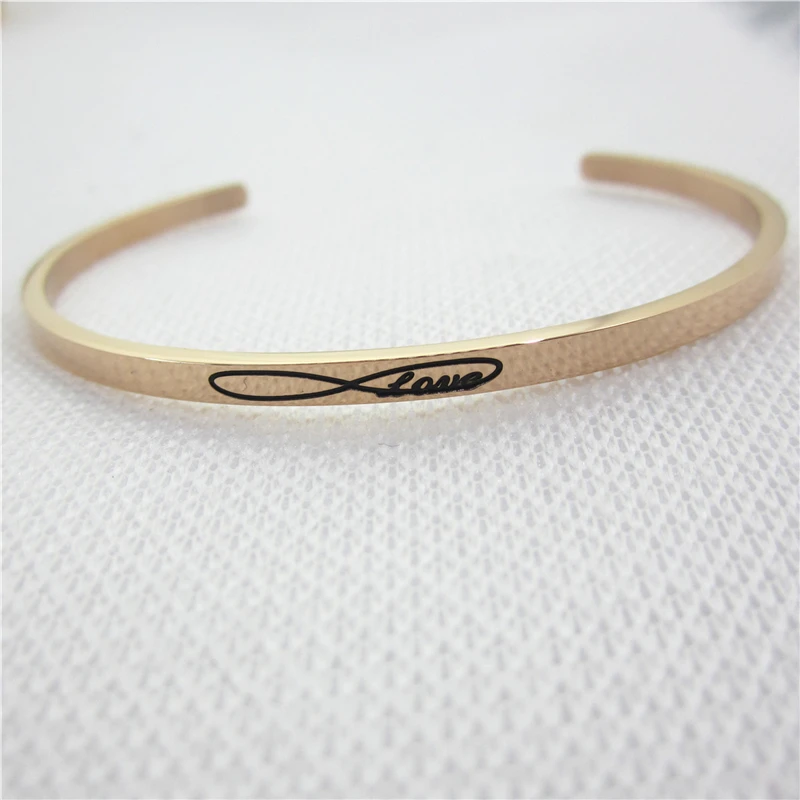10 шт./лот смешанный случайный розовый золотой браслет из нержавеющей стали с