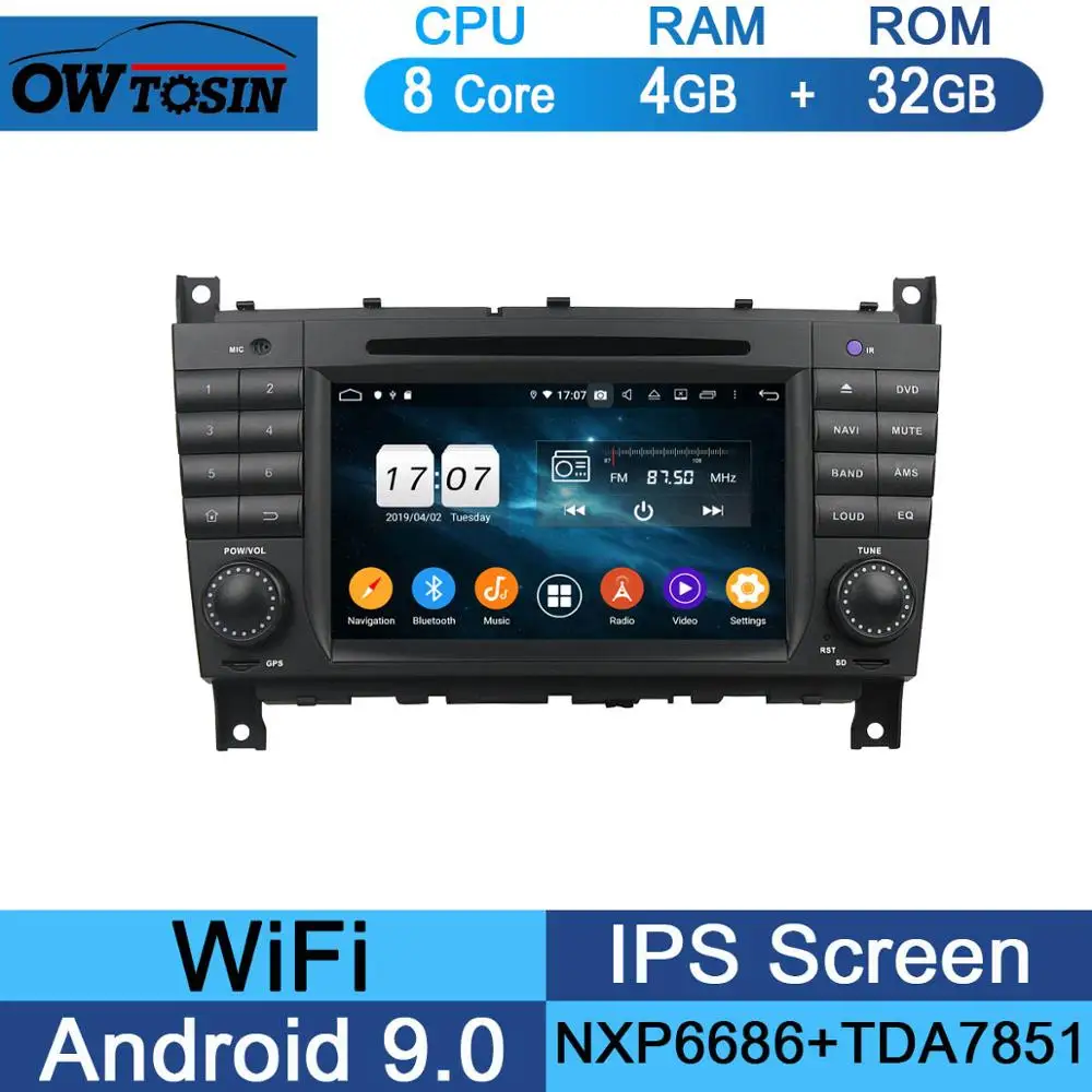 32G " ips Android 9,0 8 Core 4G+ 64G Автомобильный dvd-плеер для Mercedes Benz C CLC CLK класс CLS W203 W209 W219 W467 gps компактное минирадио Parrot BT - Цвет: 32G