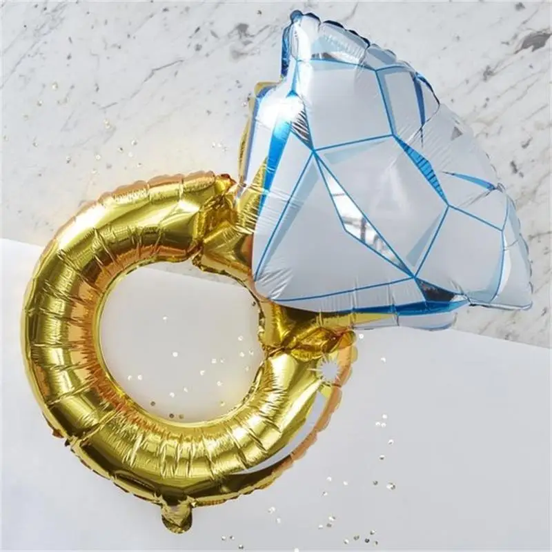 Kuchang Gold MARRY ME буква 18 дюймов сердце фольги шар День Святого Валентина бриллиантовое кольцо помолвка воздушный шар с дизайном «любовь» Свадебный шар