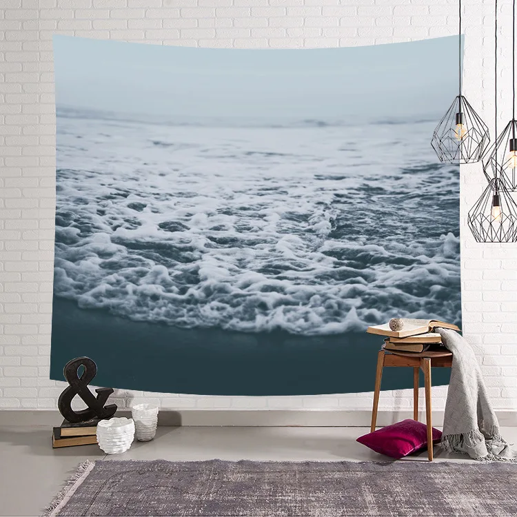 Zeegle Sea Waves Printed Wall Tapestry Polyester Carpet Decorative Bedroom Living Room Blanket Curtains Beach Towel Picnic Mats | Дом и сад