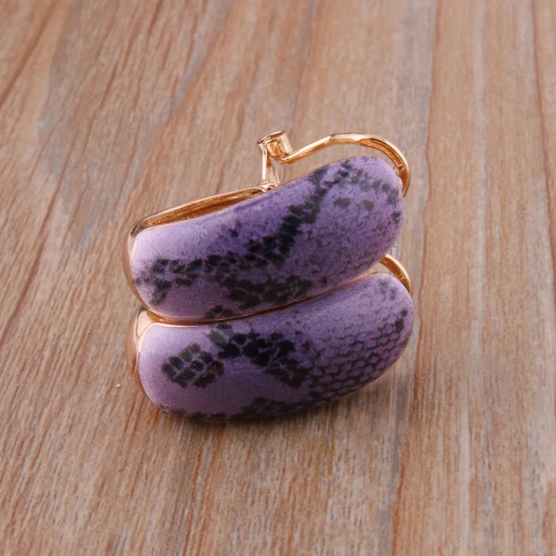 Snake purple NeeFu WoFu печати серьги красный со змеиным принтом серьги для женщины металлические кольца уха большой wholesal Brinco аксессуары Oorbellen - Окраска металла: Snake purple