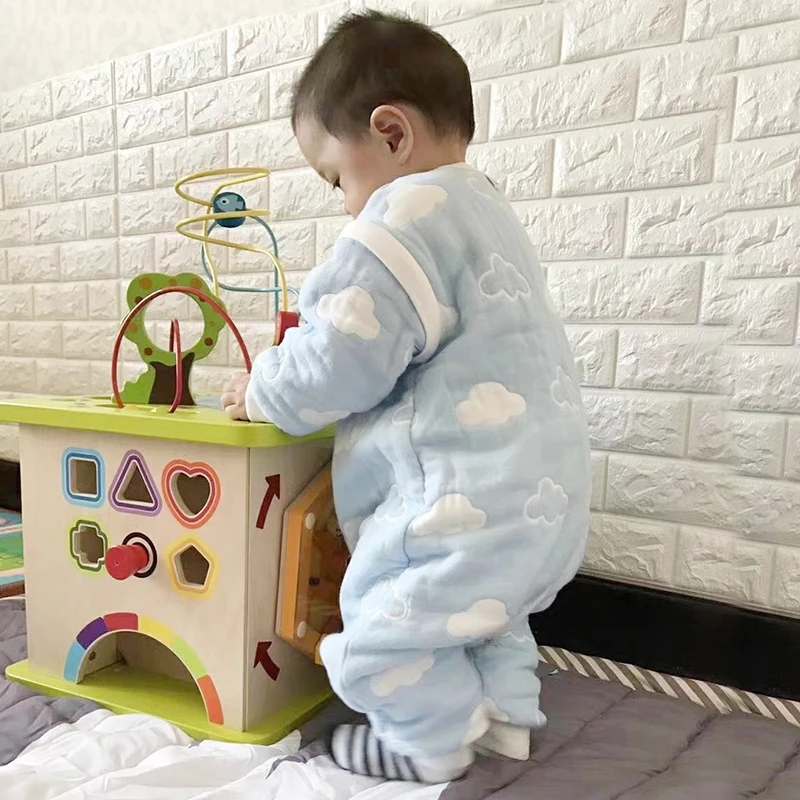 MMKIDS/детское одеяло пижамы на молнии хлопковые зимние с раздельными рукавами для