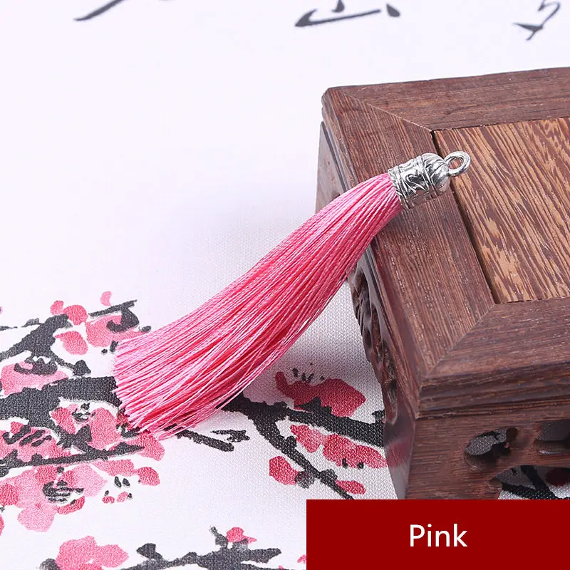 Pink 10 шт. большой металлический колпачок кисточка ювелирные изделия занавески одежды декоративные аксессуары DIY Ключ сотовый телефон сумка бахрома отделка кисточки кулон - Цвет: Pink