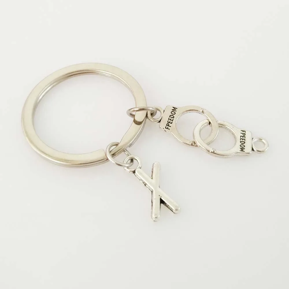 1 шт. Серебряный цветной брелок наручники для ключей индивидуальные инициалы