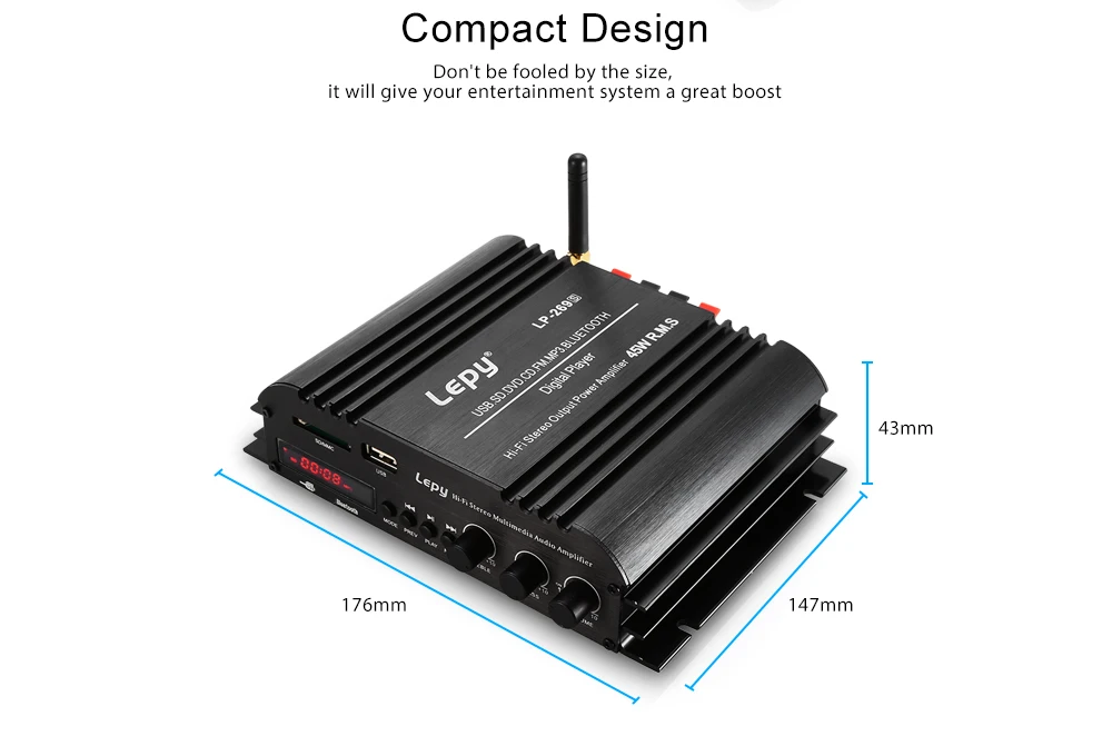 Lepy LP 269 S Hi Fi Bluetooth автомобиля Мощность усилитель 2 канальный стерео плеера аудио
