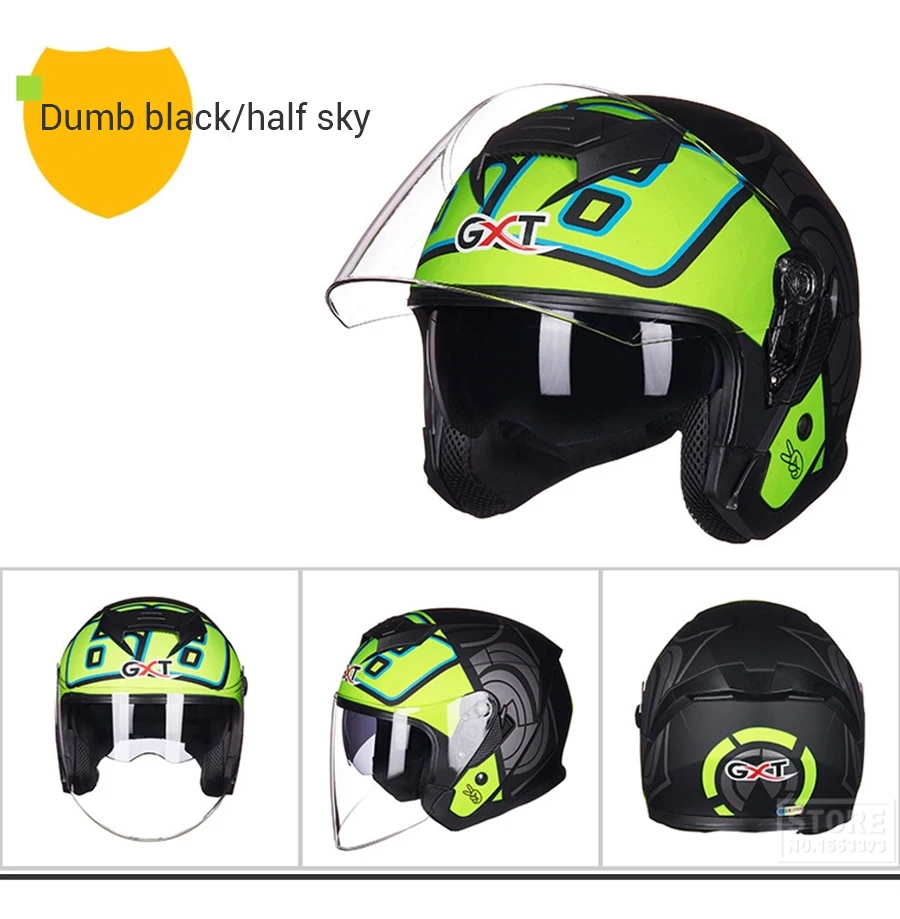 GXT Лето мотоциклетный шлем с открытым лицом двойной объектив Casco Шлем Мотоцикл Скутер Capacete защитный шлем козырек для мотоцикла