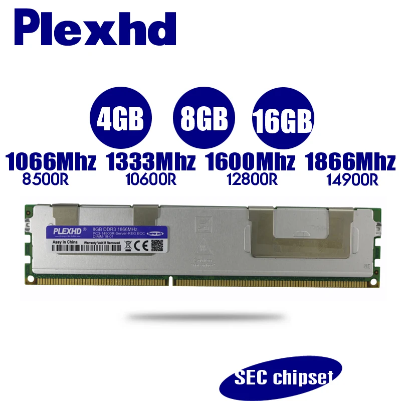 Серверная память PLEXHD X79 X58 2011 LGA2011 ECC REG 1866 1333 ОЗУ 4 ГБ 8 16 DDR3 PC3 1066 МГц 1600 14900 12800