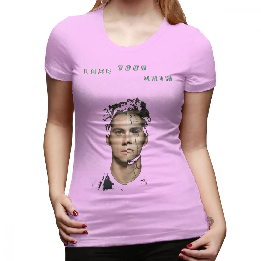 Футболка «Teen Wolf Derek Hale», футболка «Lose Your Mind Stiles», женская футболка большого размера с круглым вырезом, забавная уличная модная женская футболка - Цвет: Розовый