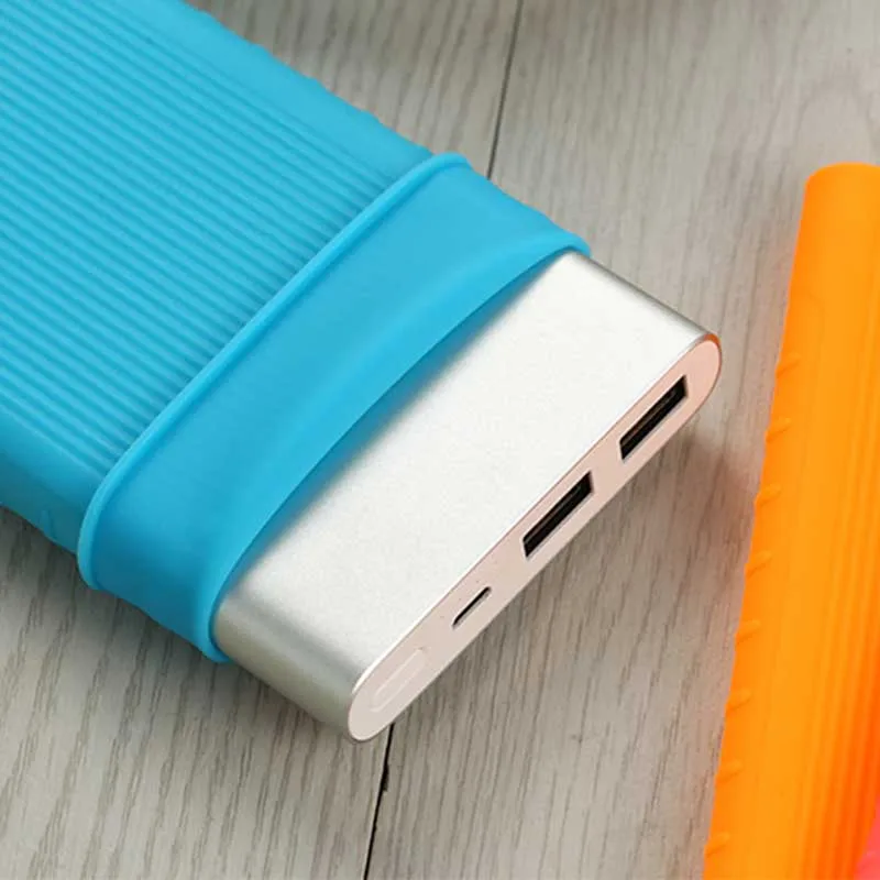 Противоскользящий силиконовый защитный чехол для Xiaomi power bank 2 10000 mAh Dual USB PLM09ZM резиновый чехол, Дополнительный внешний аккумулятор