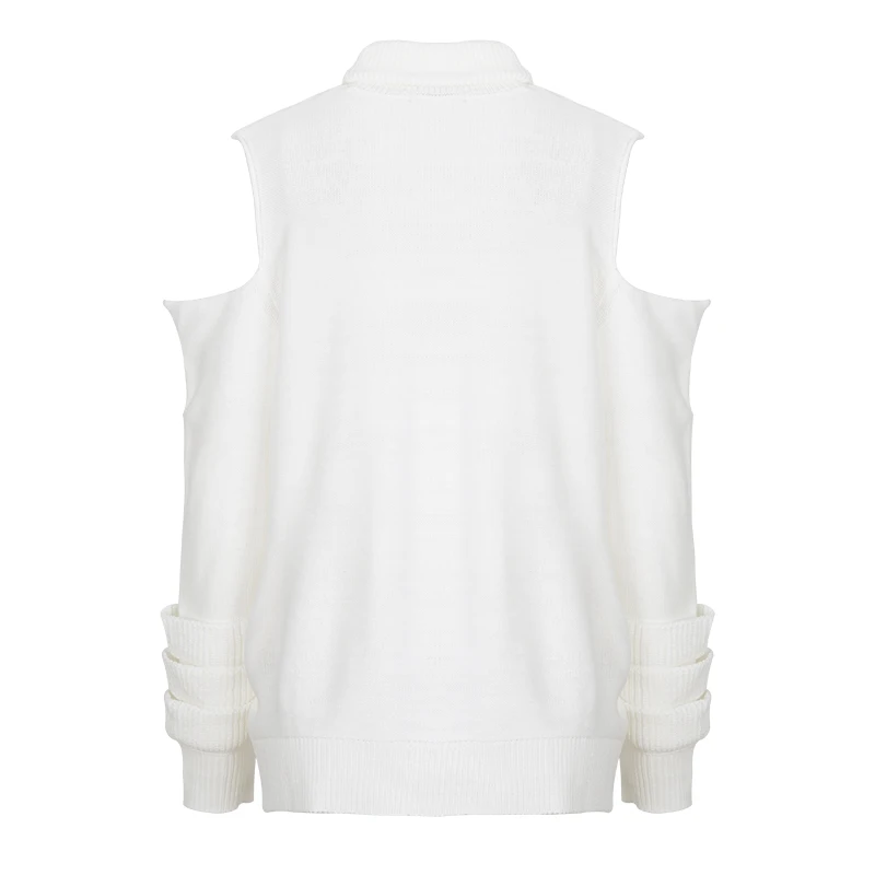 HDY Haoduoyi Мода белый вязаный Пуловеры для женщин Для с длинным рукавом o-образным