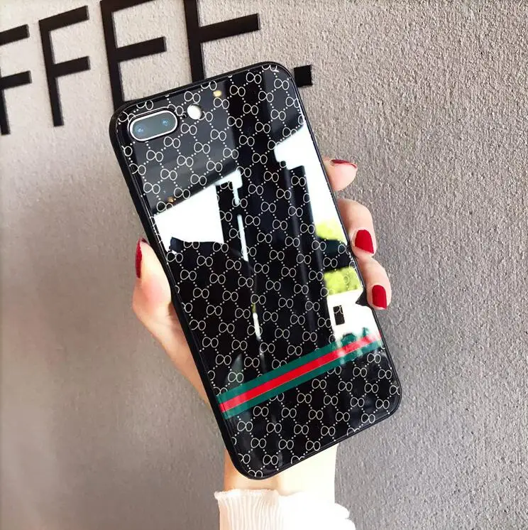 Luxury Brand Tempered Glass Case for iPhone X XS Max 8 7 Plus Shockproof Hard Mirror Vintage Phone Cover For iphone 6 S 6S 7Plus |