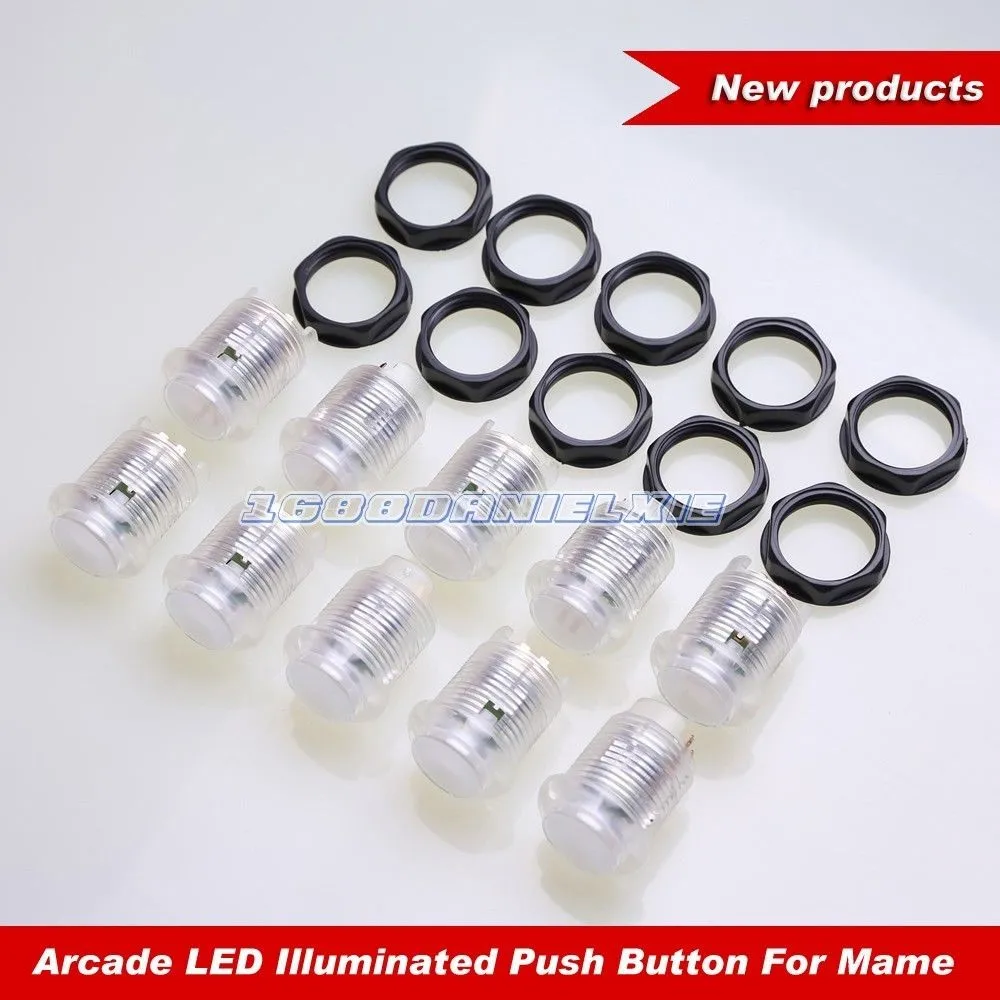 10 шт./лот аркадная 30 мм Светодиодная подсветка кнопочные встроенные 5 в лампа с