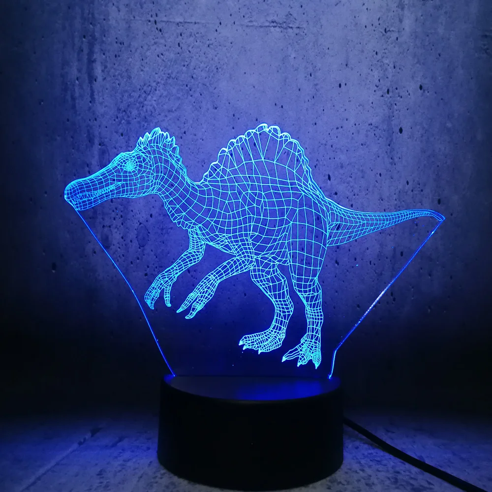 Jurassic park Dinosaur 3D USB LED Lamp Spinosaurus Figure Light Colorful Decoration Night lava Toy Animal movie fans | Лампы и