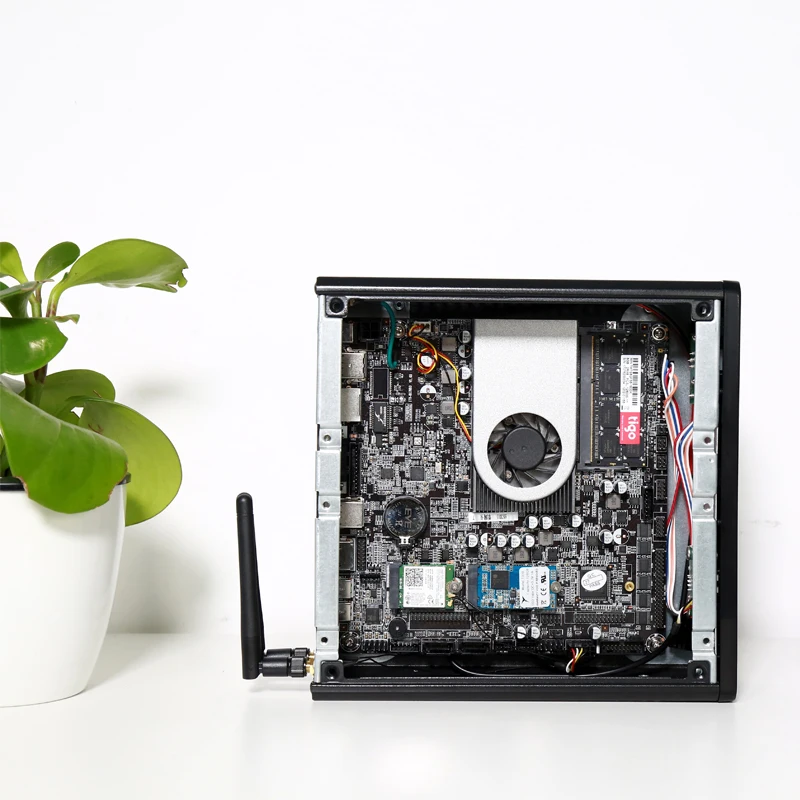 Realan Intel Core i5 6200U i7 6500U Celeron 3865 мини ПК Windows 10 Barebone компьютер DDR3L бесплатная