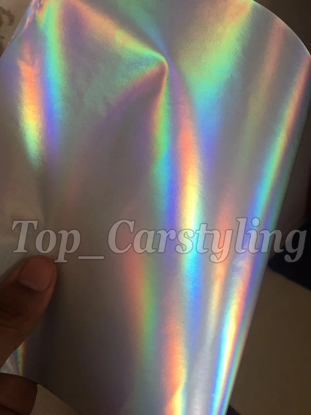 Серебристая матовая хромированная голографическая виниловая пленка для