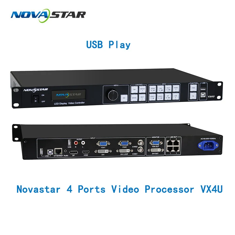 VX4U Nova star полноцветный светодиодный дисплей 2 в 1 видеопроцессор VX4S VX4U 4 LAN порты вывода 2,3 миллионов пикселей nova scaler и splicer - Цвет: VX4U