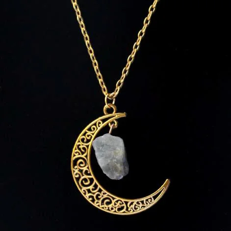 Hzew ожерелье Сейлор Мун солнце и луна Ювелирные изделия Золотой натуральный