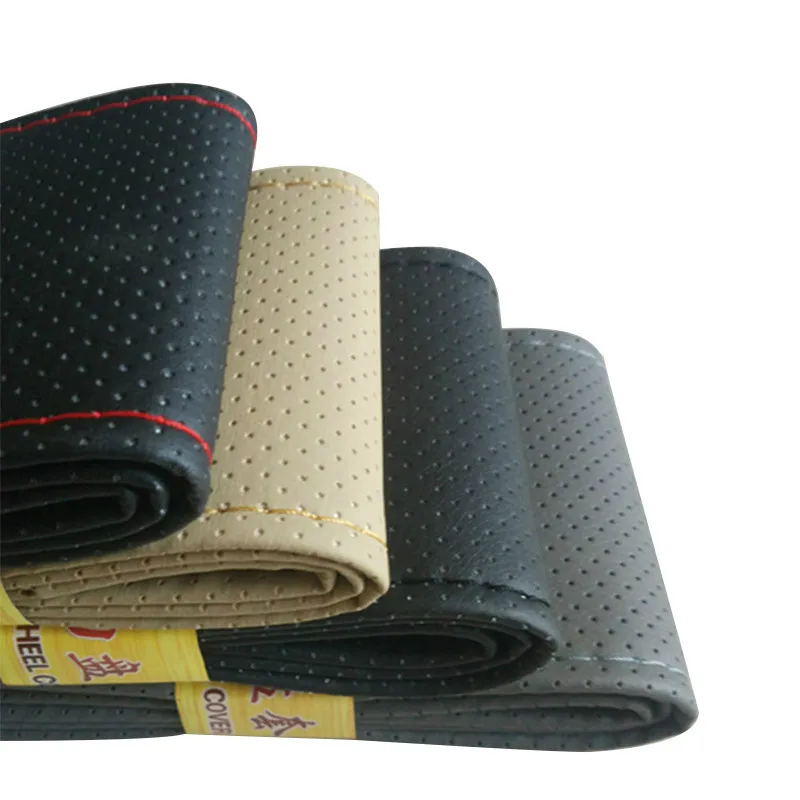 DIY чехлы на руль/чрезвычайно мягкая кожаная оплетка руль автомобиля с иглой и