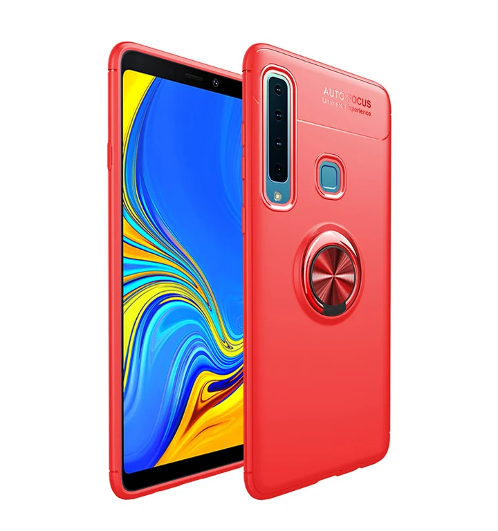 Для samsung Galaxy A9 чехол автомобильный магнитный держатель для колец мягкая ТПУ Силиконовая задняя крышка для Galaxy A9 SM A920 чехол Funda - Цвет: Red