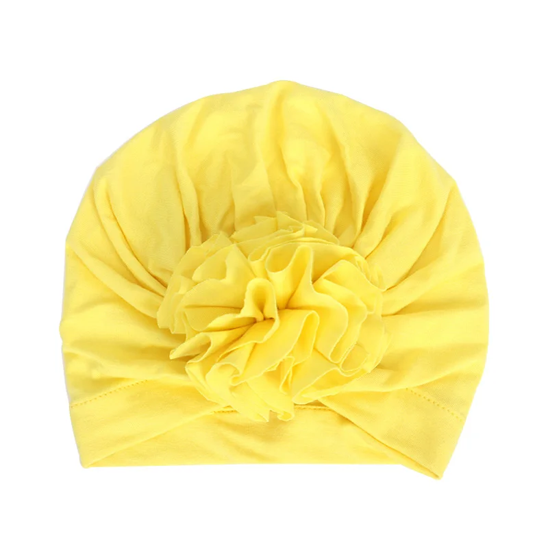 Yellow Новинка; шапка для маленьких девочек; шапка-тюрбан из хлопка; реквизит для фотосессии; детская шапочка; аксессуары для малышей; шапка для девочек; шапки; 16 цветов - Цвет: Yellow