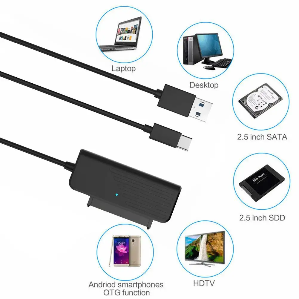 Переходник для жесткого диска 3 1 дюйма SATA USB Type C 2 5|Компьютерные кабели и разъемы| |
