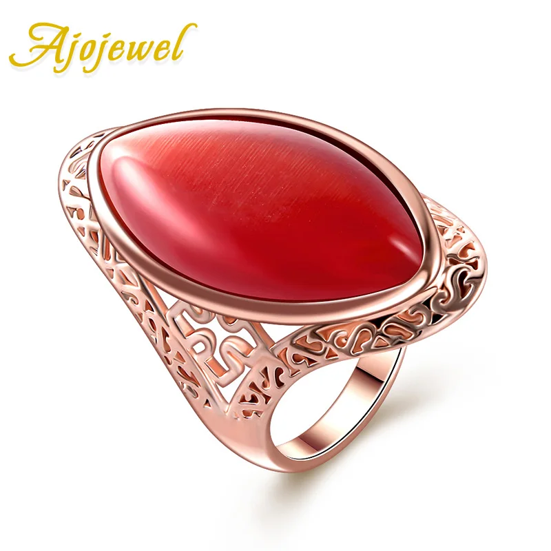 

Ajojewel Free Shipping Orange Opal Jewelry Hollow Design Fashion Jewelry Wholesale New Women Gift Size 8-11