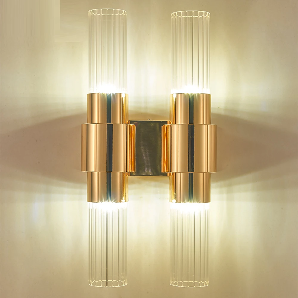 Лаконичный Дизайн стеклянная современная настенная лампа wandlamp AC110V 220v золото бра освещение спальня лампа