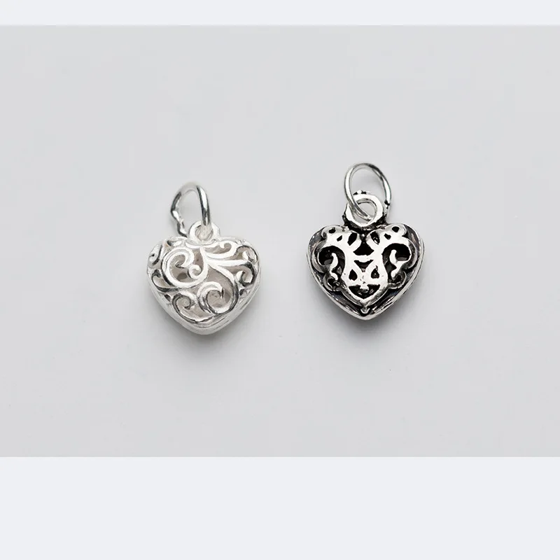 UQBing ручная работа 100% 925 пробы серебро полые цветы сердце амулеты подходит для