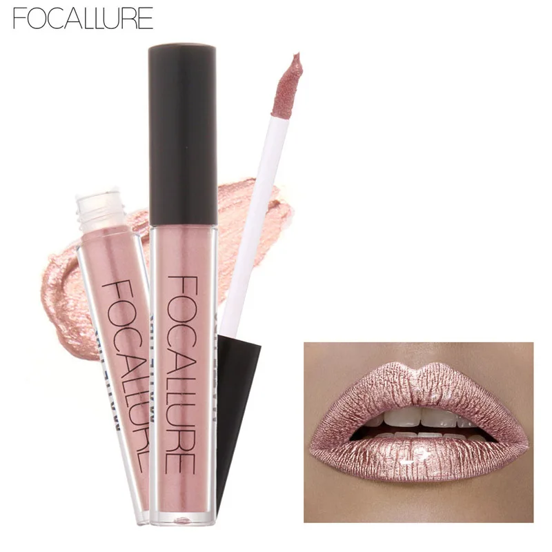 Focallure Meatal Lipstick Long Lasting Waterproof Lip Kit Chamelenon Glitter Shimmer Matt Gloss Liquid Closses 6ml Gift | Красота и