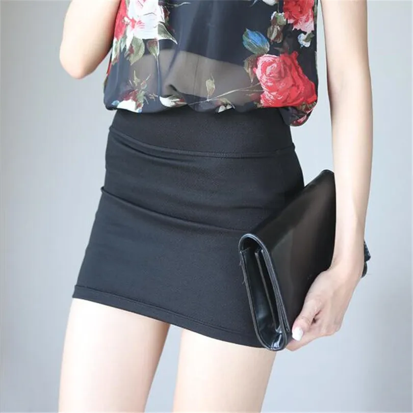 Q002 Black CUHAKCI, летние короткие юбки, мини-юбка, Женская пикантная юбка, повседневная элегантная Офисная Женская Черная роза, яркие цвета, новинка, однотонная трапециевидная - Цвет: Q002 Black