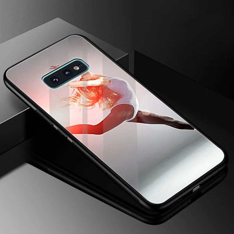 Стеклянный спортивный чехол для девочек в спортивном стиле цветной Samsung A10 A20 A30 A40