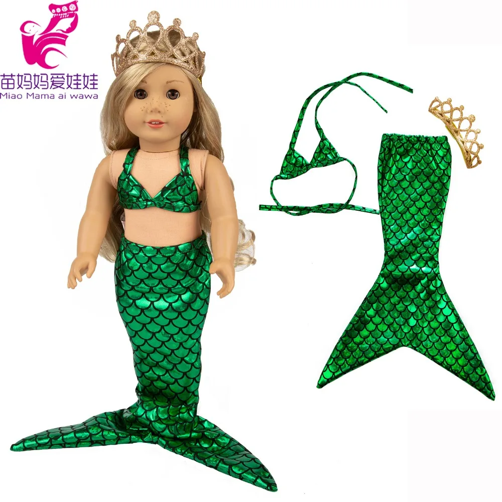18 дюймовая кукольная одежда платье русалки кукла для девочек летняя плавания