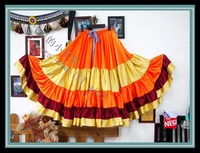 20 yard 4 tiered satin skirt belly dance gypsy rock tribal flamenco 9ex45