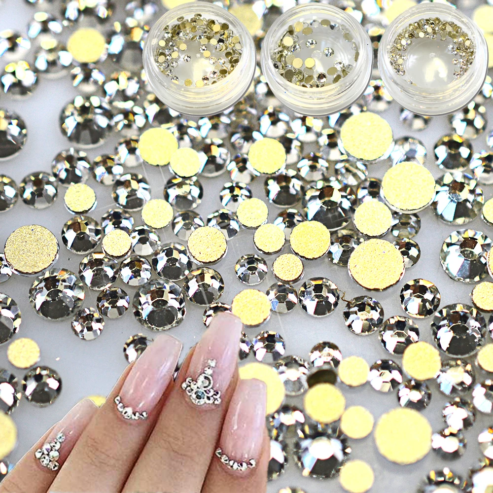 1 бутылка для ногтей модные блестящие стразы дизайна желтые украшения LAND283|crystal for