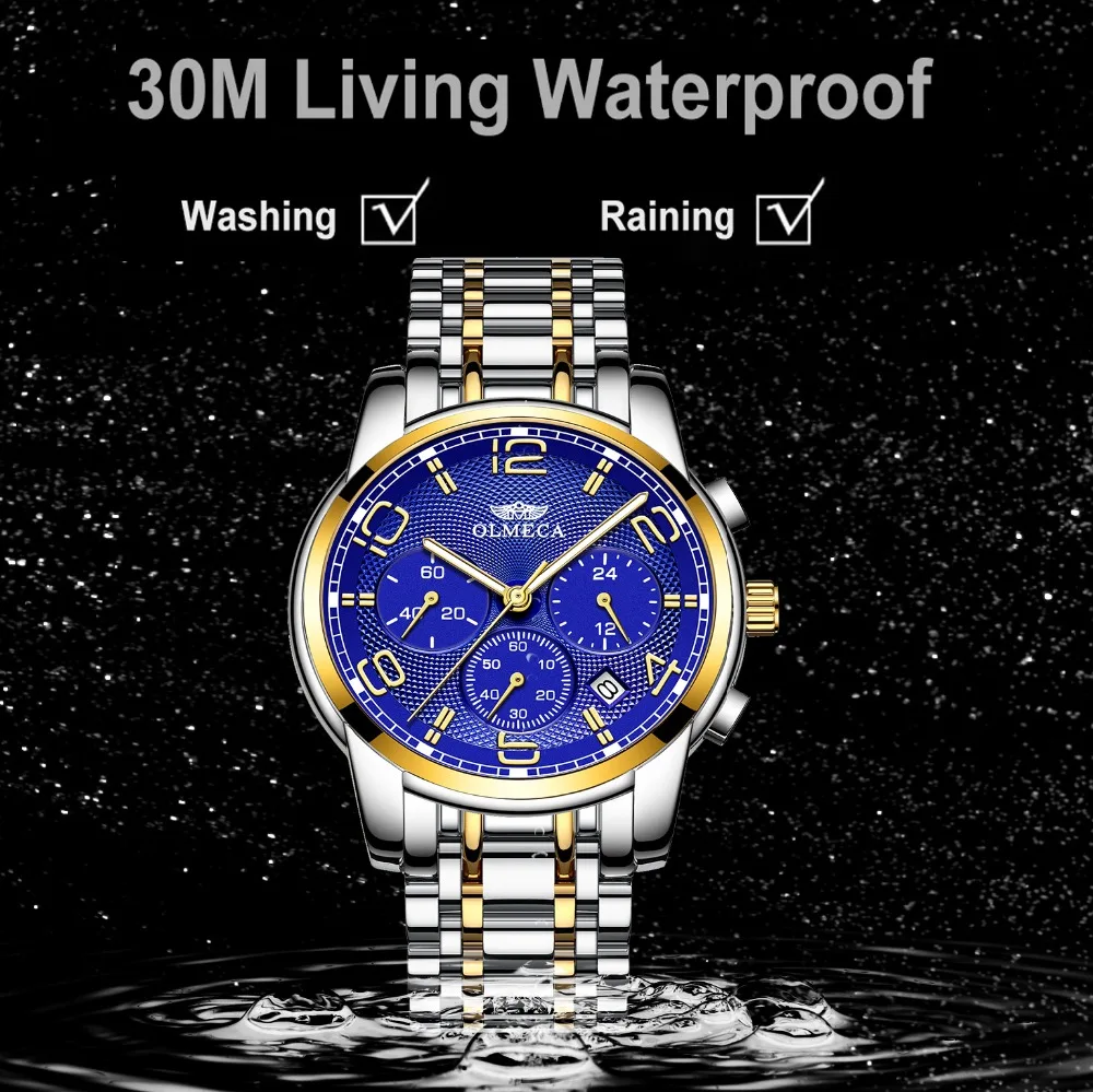 Relojes OLMECA часы для мужчин модные спортивные кварцевые часы для мужчин s часы лучший бренд класса люкс Бизнес водонепроницаемые часы Relogio Masculino