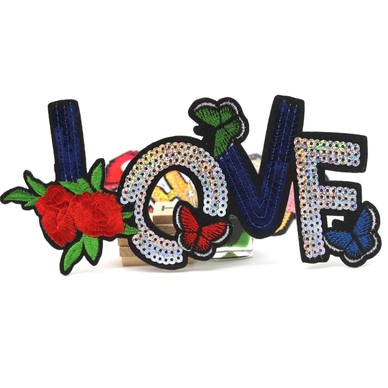 Блестящие вышитые цветочные нашивки нашивка для девушек утюга одежды наклейка с