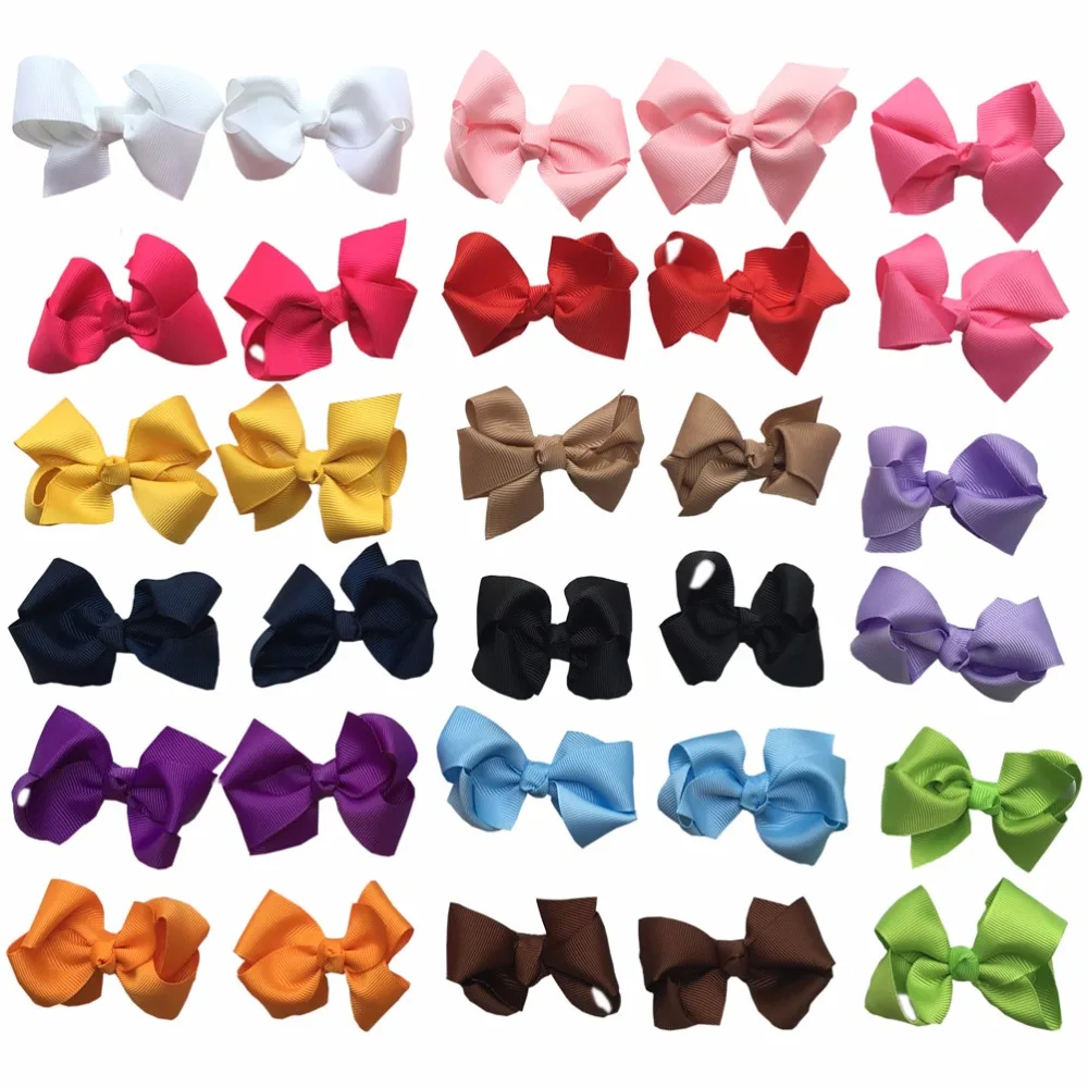 

30 шт./лот, детская лента-повязка на голову для девочек, изысканные банты для волос, маленькие острые зажимы для подростков, Детская A067-1